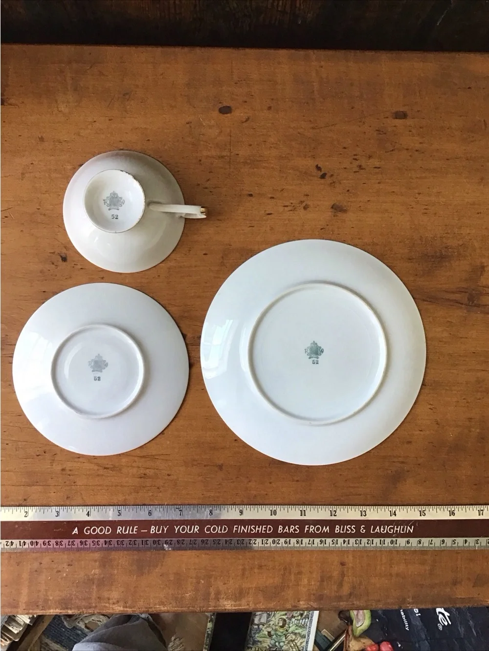 3- Piece Set Rudolph Wachter Bavaria Porcelain Tea Cup, Saucer, and Dessert Dish